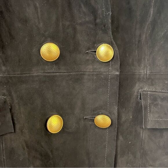 L’AGENCE Taylored Heavy Weight Goat Leather Double Breasted Jacket Black XS NWT - Picture 2 of 10